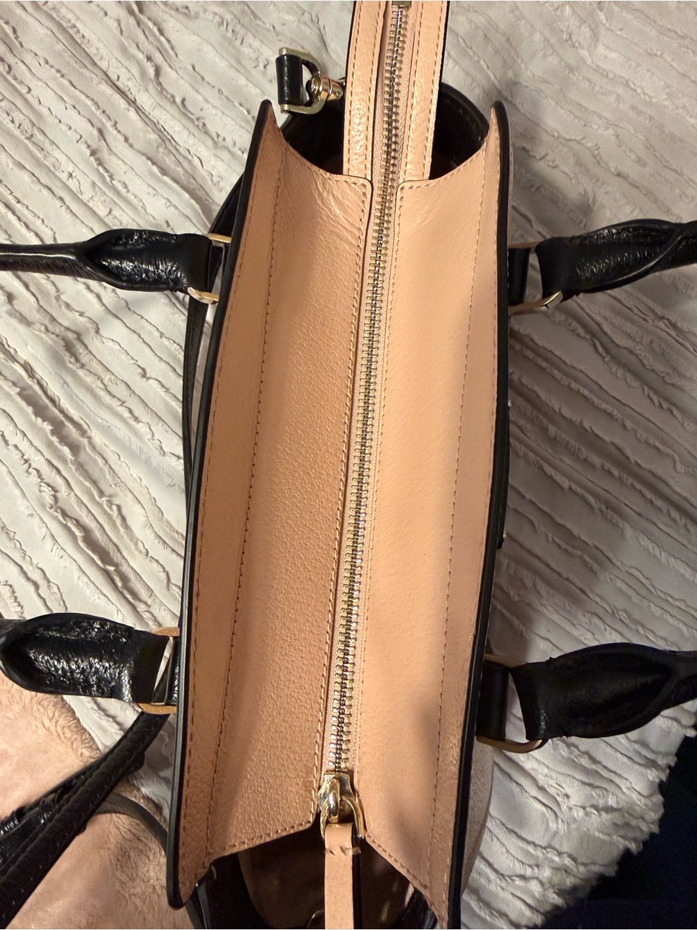 kate spade Pink and Black Leather Satchel - Picture 5 of 11